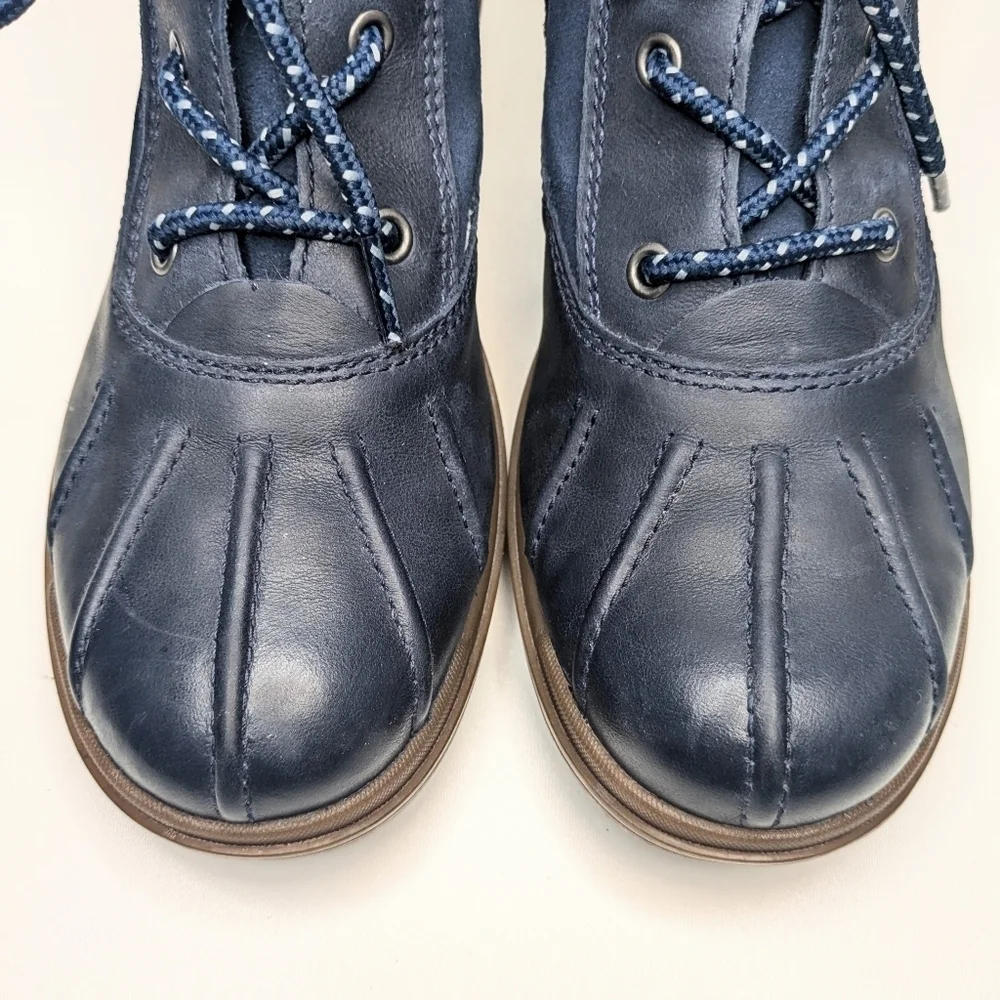 UGG Hapsburg Duck Boots Navy Blue Leather Suede Uppers Women's Size 7.5